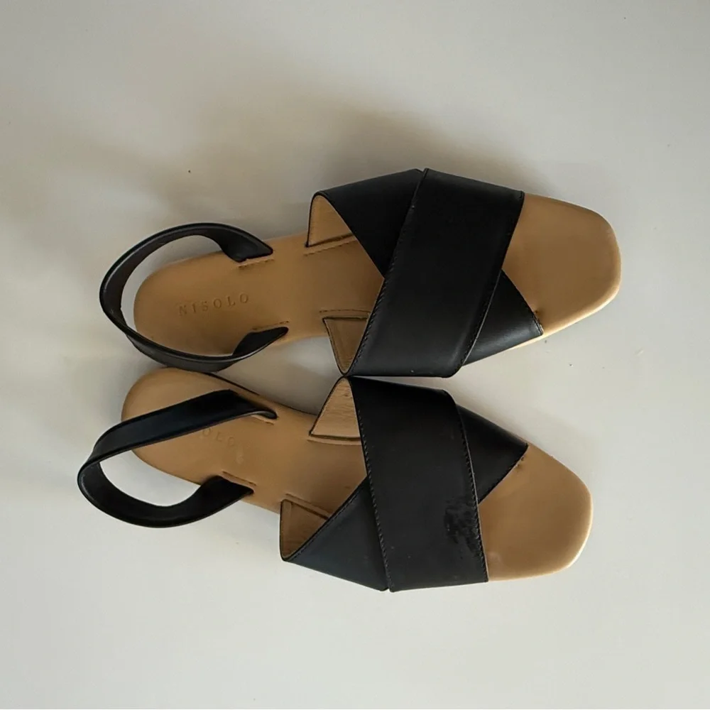 NISOLO | All-Day Cross Strap Sandal, Black, 9